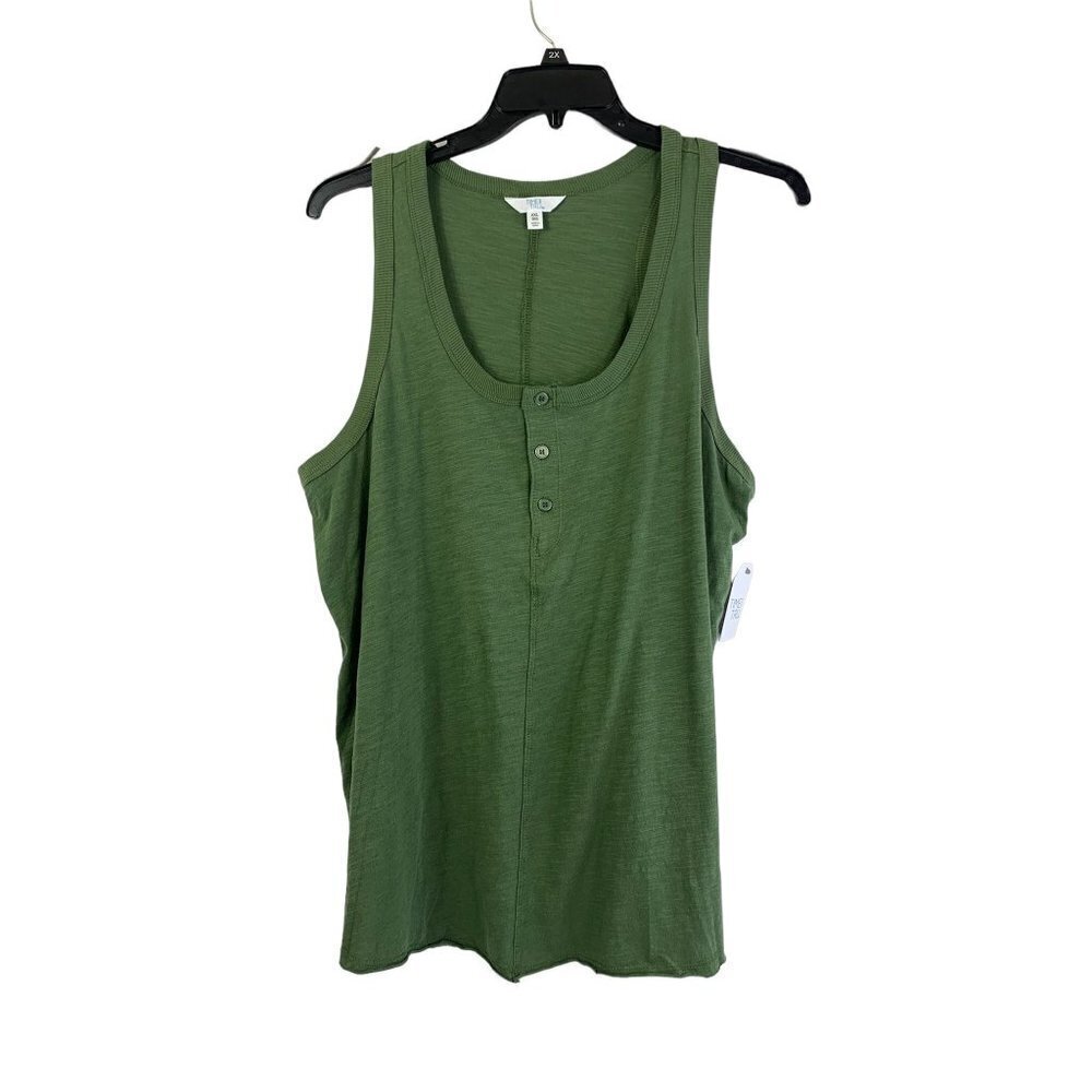 Time & Tru Women's Dark Green Tank Top